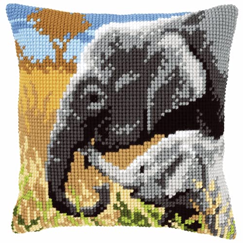 VERVACO Kreuzstich Stickpackungen Kissen Stickerei Set Anfänger Vorgedruckt Elefantenliebe DIY Set Kreativ Set Für Erwachsene Dekoratives Kissen ca. 40 x 40 cm Bastelset Handwerker Haus Dekoration VERVACO Kreuzstich Stickpackungen Kissen Stickerei Set Anfänger Vorgedruckt Elefantenliebe DIY Set Kreativ Set Für Erwachsene Dekoratives Kissen ca. 40 x 40 cm Bastelset Handwerker Haus Dekoration von Vervaco