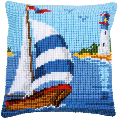 Vervaco Kreuzstich Stickpackungen Kissen Stickerei Set Anfänger Vorgedruckt Segelboot DIY Set Kreativ Set Für Erwachsene Dekoratives Kissen ca. 40 x 40 cm Bastelset Handwerker Haus Dekoration Vervaco Kreuzstich Stickpackungen Kissen Stickerei Set Anfänger Vorgedruckt Segelboot DIY Set Kreativ Set Für Erwachsene Dekoratives Kissen ca. 40 x 40 cm Bastelset Handwerker Haus Dekoration von Vervaco