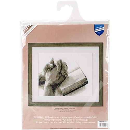 Vervaco Zählmusterpackung-Stickpackung im gezählten Kreuzstich, Acryl, Praying Hands, 27 x 22cm von Vervaco