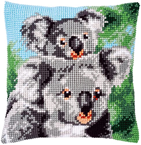 Vervaco PN-0158399 Kreuzstichkissen Set vorgezeichnet, Baumwolle, Koala mit Baby, 40x40cm von Vervaco