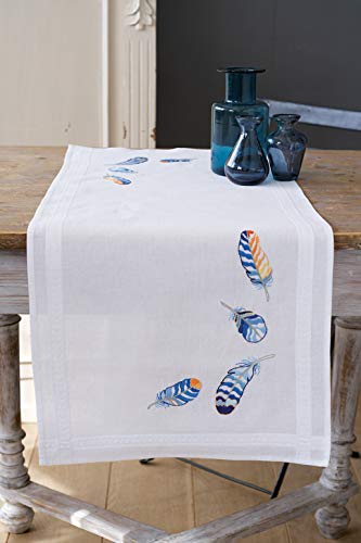 Vervaco Stickpackung Tischläufer Sticken Set Erwachsene Vorgedruckt Blaue Federn Stickläufer zum Selbersticken Vorgezeichnet Decke Sticken Stickpackung Plattstich 40 x 100 cm Kreatives Geschenk Vervaco Stickpackung Tischläufer Sticken Set Erwachsene Vorgedruckt Blaue Federn Stickläufer zum Selbersticken Vorgezeichnet Decke Sticken Stickpackung Plattstich 40 x 100 cm Kreatives Geschenk von Vervaco