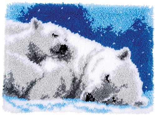 Vervaco PN-0170803 Eisbären Knüpfpackung Teppich, Baumwolle, mehrfarbig, ca. 53 x 39 cm / 21,2" x 15,6" von Vervaco