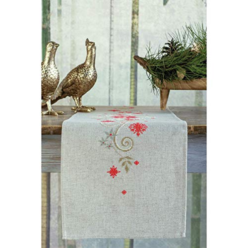 Vervaco Stickpackung Tischläufer Zählmusterpackung Kreuzstich Weihnachten Stickläufer zum Selbersticken Stickset Weihnachten Kreativ Set für Erwachsene 29 x 102 cm Kreatives Geschenk von Vervaco