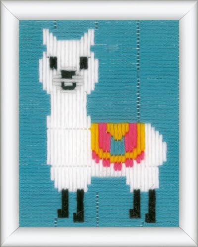 Vervaco PN-0173595 Spannstichpackung Lama Spannstichset, Baumwolle, mehrfarbig, 12,5 x 16 cm / 5" x 6,4" von Vervaco