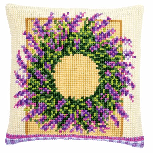 Vervaco Kreuzstich Stickpackungen Kissen Stickerei Set Anfänger Vorgedruckt Lavendelkranz DIY Set Kreativ Set Für Erwachsene Dekoratives Kissen ca. 40 x 40 cm Bastelset Handwerker Haus Dekoration Vervaco Kreuzstich Stickpackungen Kissen Stickerei Set Anfänger Vorgedruckt Lavendelkranz DIY Set Kreativ Set Für Erwachsene Dekoratives Kissen ca. 40 x 40 cm Bastelset Handwerker Haus Dekoration von Vervaco