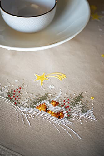 Vervaco Kreuzstich Stickpackungen Tischdecke Winterlandschaft mit Stern Stickdecken Vorgezeichnet Basteln Erwachsene Kreativ Set Vorgedruckte Decke Sticken 80 x 80 cm Stickset Vervaco Kreuzstich Stickpackungen Tischdecke Winterlandschaft mit Stern Stickdecken Vorgezeichnet Basteln Erwachsene Kreativ Set Vorgedruckte Decke Sticken 80 x 80 cm Stickset von Vervaco