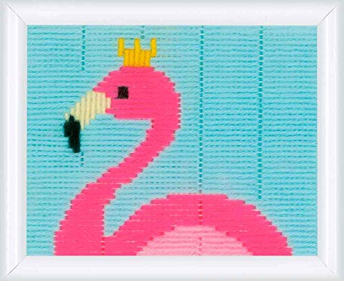 Vervaco PN-0179578 Flamingo Spannstich Stickpackung vorbezeichnet, Baumwolle, mehrfarbig, ca. 16 x 12,5 cm / 6,4" x 5" Vervaco PN-0179578 Flamingo Spannstich Stickpackung vorbezeichnet, Baumwolle, mehrfarbig, ca. 16 x 12,5 cm / 6,4" x 5" von Vervaco