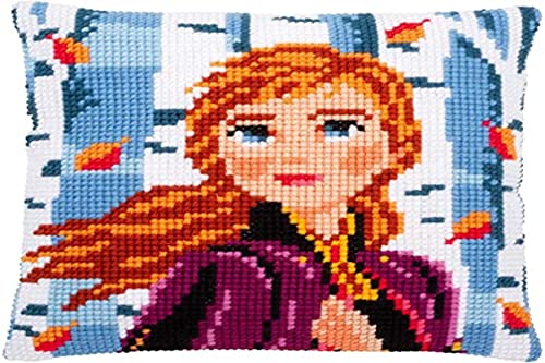 Vervaco PN-0182762 Cross Stitch Kit Kreuzstichkissen, Leinen Acryl, Mehrfarbig, 40x40cm von Vervaco