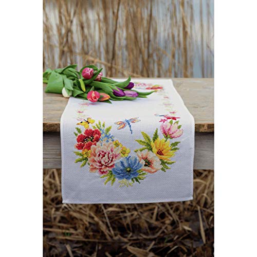 Vervaco Stickpackung Tischläufer Zählmusterpackung Kreuzstich Blumen Stickläufer zum Selbersticken Bastelset Handwerker Kreativ Set für Erwachsene 32 x 84 cm Kreatives Geschenk Vervaco Stickpackung Tischläufer Zählmusterpackung Kreuzstich Blumen Stickläufer zum Selbersticken Bastelset Handwerker Kreativ Set für Erwachsene 32 x 84 cm Kreatives Geschenk von Vervaco