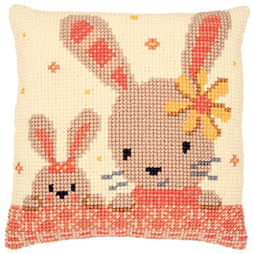 Vervaco Kreuzstich Stickpackungen Kissen Stickerei Set Anfänger Vorgedruckt Liebe Kaninchen DIY Set Kreativ Set Für Erwachsene Dekoratives Kissen ca. 40 x 40 cm Bastelset Handwerker Haus Dekoration Vervaco Kreuzstich Stickpackungen Kissen Stickerei Set Anfänger Vorgedruckt Liebe Kaninchen DIY Set Kreativ Set Für Erwachsene Dekoratives Kissen ca. 40 x 40 cm Bastelset Handwerker Haus Dekoration von Vervaco