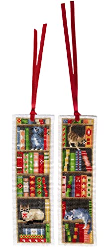 Vervaco Lesezeichen Kreuzstich Stickpackungen Gezählter Kreuzstich Katzen im Bücherregal 2er DIY Set Erwachsene Sticken Lesen Zubehör Geschenk Zählmusterpackung ca. 6 x 20 cm Stickset für Anfänger Vervaco Lesezeichen Kreuzstich Stickpackungen Gezählter Kreuzstich Katzen im Bücherregal 2er DIY Set Erwachsene Sticken Lesen Zubehör Geschenk Zählmusterpackung ca. 6 x 20 cm Stickset für Anfänger von Vervaco