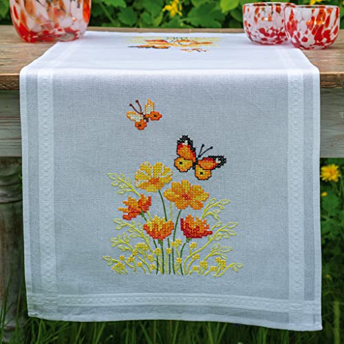 Vervaco Stickpackung Kreuzstich Set Vorgedruckt Tischläufer Blumen und Schmetterlinge Stickdecken Vorgezeichnet DIY Basteln Kreativ Stickläufer zum Selbersticken 40 x 100 cm Stickset Vervaco Stickpackung Kreuzstich Set Vorgedruckt Tischläufer Blumen und Schmetterlinge Stickdecken Vorgezeichnet DIY Basteln Kreativ Stickläufer zum Selbersticken 40 x 100 cm Stickset von Vervaco