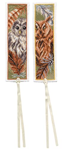 Vervaco Lesezeichen Kreuzstich Stickpackungen Gezählter Kreuzstich Eule mit Federn 2er DIY Set Erwachsene Sticken Lesen Zubehör Geschenk Zählmusterpackung ca. 6 x 20 cm Stickset für Anfänger Vervaco Lesezeichen Kreuzstich Stickpackungen Gezählter Kreuzstich Eule mit Federn 2er DIY Set Erwachsene Sticken Lesen Zubehör Geschenk Zählmusterpackung ca. 6 x 20 cm Stickset für Anfänger von Vervaco