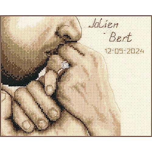 Vervaco Gezählter Kreuzstich Stickpackungen DIY Stickbilder Hochzeitsdeko Für immer verbunden Wanddekoration Handarbeit Set für Erwachsene ca. 18 x 15 cm Hochzeitsgeschenk Kreuzstichbilder Set von Vervaco