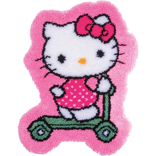 Vervaco PN-0205083 Hello Kitty Teppich mit Knotenmuster, gebrochenes weiß, ca. 55 x 75 cm von Vervaco