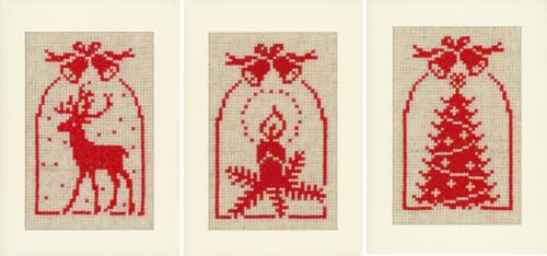 VERVACO Gezählter Kreuzstich Stickpackungen Grußkarten zum Selbstgestalten Kerz & Christbaum 3er DIY Postkarten Erwachsene Sticken Bastel ca. 10,5 x 15 cm Stickset für Anfänger Kreatives Geschenk VERVACO Gezählter Kreuzstich Stickpackungen Grußkarten zum Selbstgestalten Kerz & Christbaum 3er DIY Postkarten Erwachsene Sticken Bastel ca. 10,5 x 15 cm Stickset für Anfänger Kreatives Geschenk von Vervaco
