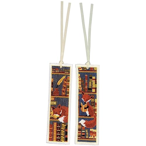 Vervaco Lesezeichen Kreuzstich Stickpackungen Gezählter Kreuzstich Füchse im Bücherregal 2er DIY Set Erwachsene Sticken Lesen Zubehör Geschenk Zählmusterpackung ca. 6 x 20 cm Stickset für Anfänger Vervaco Lesezeichen Kreuzstich Stickpackungen Gezählter Kreuzstich Füchse im Bücherregal 2er DIY Set Erwachsene Sticken Lesen Zubehör Geschenk Zählmusterpackung ca. 6 x 20 cm Stickset für Anfänger von Vervaco