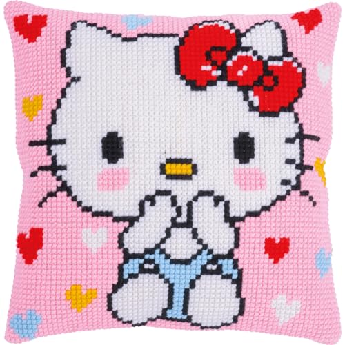 VERVACO Kreuzstich Stickpackungen Kissen Stickerei Set Anfänger Vorgedruckt Hello Kitty Kiss Kiss DIY Set Kreativ Set Für Erwachseneca. 40 x 40 cm Bastelset Handwerker Haus Dekoration VERVACO Kreuzstich Stickpackungen Kissen Stickerei Set Anfänger Vorgedruckt Hello Kitty Kiss Kiss DIY Set Kreativ Set Für Erwachseneca. 40 x 40 cm Bastelset Handwerker Haus Dekoration von Vervaco