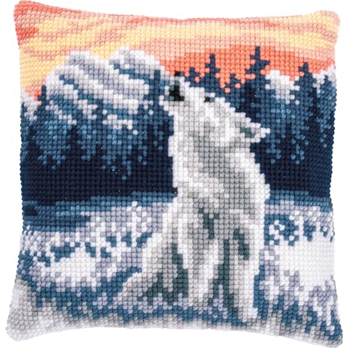 Vervaco Kreuzstich Stickpackungen Kissen Stickerei Set Anfänger Vorgedruckt Wolf im Winter DIY Set Kreativ Set Für Erwachsene Dekoratives Kissen ca. 40 x 40 cm Bastelset Handwerker Haus Dekoration Vervaco Kreuzstich Stickpackungen Kissen Stickerei Set Anfänger Vorgedruckt Wolf im Winter DIY Set Kreativ Set Für Erwachsene Dekoratives Kissen ca. 40 x 40 cm Bastelset Handwerker Haus Dekoration von Vervaco
