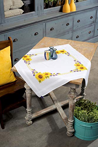 VERVACO Sonnenblumen Stickdecken Basteln Erwachsene Kreativ Decke 80 x 80 cm Stickset DIY Sticken Set Stickpackung/Tischdecke im vorgedruckten/vorgezeichneten Kreuzstich, Baumwolle, Multicolor VERVACO Sonnenblumen Stickdecken Basteln Erwachsene Kreativ Decke 80 x 80 cm Stickset DIY Sticken Set Stickpackung/Tischdecke im vorgedruckten/vorgezeichneten Kreuzstich, Baumwolle, Multicolor von Vervaco