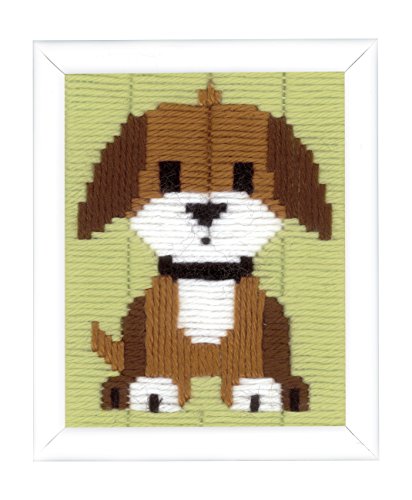 VERVACO Gobelin Stickbilder Langstich Set HÜNDCHEN Lernset Nähen für Anfänger Bastelset Handwerker 12,5 x 16 cm Kreatives Nähset DIY Sticken Set Kreatives Geschenk Beginner Long Stitch Embroidery von Vervaco