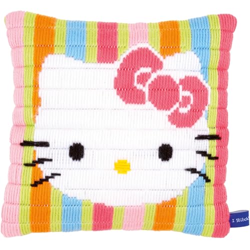 Vervaco Stickpackung Kissen Langstich Set HELLO KITTY "GESTREIFT" Stickerei Set Anfänger Basteln Erwachsene Kreativ Set ca. 25 x 25 cm Bastelset Handwerker Handarbeit Zubehör Geschenkset Vervaco Stickpackung Kissen Langstich Set HELLO KITTY "GESTREIFT" Stickerei Set Anfänger Basteln Erwachsene Kreativ Set ca. 25 x 25 cm Bastelset Handwerker Handarbeit Zubehör Geschenkset von Vervaco