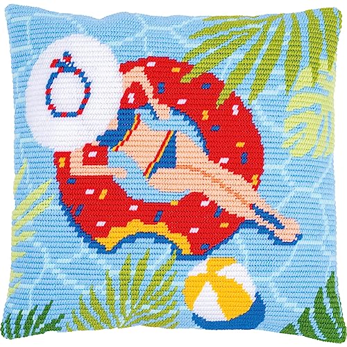 Vervaco Stickpackung Kissen Langstich Set SCHWIMMBAD Schräger Spannstich Stickerei Set Anfänger Basteln Erwachsene Kreativ Set ca. 40 x 40 cm Bastelset Handwerker Handarbeit Zubehör Geschenkset Vervaco Stickpackung Kissen Langstich Set SCHWIMMBAD Schräger Spannstich Stickerei Set Anfänger Basteln Erwachsene Kreativ Set ca. 40 x 40 cm Bastelset Handwerker Handarbeit Zubehör Geschenkset von Vervaco