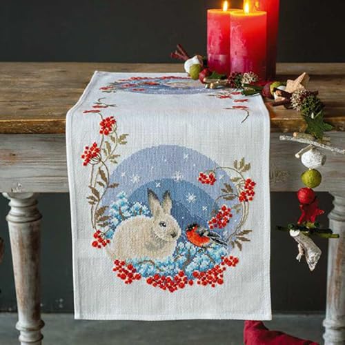 Vervaco Stickpackung Kreuzstich Set Vorgedruckt Tischläufer Schneehase und Dompfaff Stickdecken Vorgezeichnet DIY Basteln Kreativ Stickläufer zum Selbersticken 32 x 84 cm Stickset Vervaco Stickpackung Kreuzstich Set Vorgedruckt Tischläufer Schneehase und Dompfaff Stickdecken Vorgezeichnet DIY Basteln Kreativ Stickläufer zum Selbersticken 32 x 84 cm Stickset von Vervaco