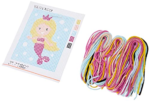 Vervaco Stickpackung Meerjungfrau, Stickbild vorgezeichnet Stickbildpackung, vorbezeichnet, Baumwolle, Mehrfarbig, 12.5 x 16 x 0,3 cm von Vervaco