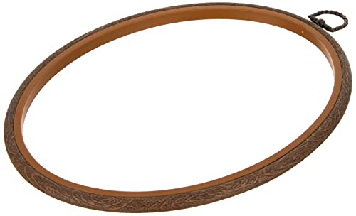 Vervaco Stickrahmen Plastik Stickerei Rahmen HOLZIMITAT Tambour Kreuzstich Zubehör Rahmen ca. 20 x 25 cm Stickring Kunststoff Wanddekoration DIY Stickbilder zum Aufhängen Handwerksmaterial von Vervaco