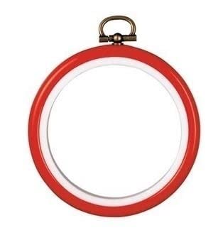 Vervaco Stickrahmen Plastik Stickerei Rahmen ROT Tambour Kreuzstich Zubehör Rahmen ca. 7.5 cm Stickring Kunststoff Wanddekoration DIY Stickbilder zum Aufhängen Handwerksmaterial von Vervaco