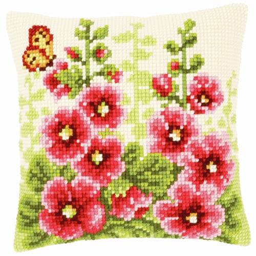 VERVACO Kreuzstich Stickpackungen Kissen Stickerei Set Anfänger Vorgedruckt Stockrosen DIY Set Kreativ Set Für Erwachsene Dekoratives Kissen ca. 40 x 40 cm Bastelset Handwerker Haus Dekoration VERVACO Kreuzstich Stickpackungen Kissen Stickerei Set Anfänger Vorgedruckt Stockrosen DIY Set Kreativ Set Für Erwachsene Dekoratives Kissen ca. 40 x 40 cm Bastelset Handwerker Haus Dekoration von Vervaco