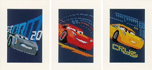 Vervaco WD Grußkarten Cars Aida 3er Set Kreuzstickpackung zum Auszählen, weiß, 10,5 x 15 x 0,3 cm Vervaco WD Grußkarten Cars Aida 3er Set Kreuzstickpackung zum Auszählen, weiß, 10,5 x 15 x 0,3 cm von Vervaco