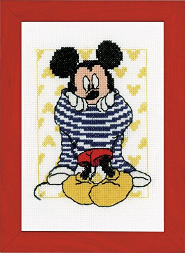 Vervaco WD Zählmusterpackung Mickey Aida Kreuzstickpackung zum Auszählen, weiß, 13 x 18 x 0,30 cm von Vervaco