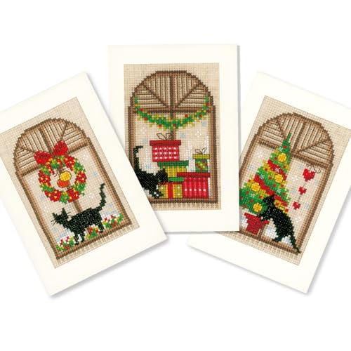 Vervaco Lesezeichen Kreuzstich Stickpackungen Gezählter Kreuzstich Weihnachtsfreude 3er DIY Postkarten Set Erwachsene Sticken Bastelset ca. 10,5 x 15 cm Stickset für Anfänger Kreatives Geschenk Vervaco Lesezeichen Kreuzstich Stickpackungen Gezählter Kreuzstich Weihnachtsfreude 3er DIY Postkarten Set Erwachsene Sticken Bastelset ca. 10,5 x 15 cm Stickset für Anfänger Kreatives Geschenk von Vervaco