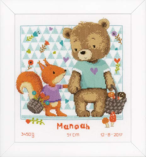 Vervaco Zählmusterpackung Bär & Eichhörnchen Aida Kreuzstichpackung, Weiß, 27 x 27 x 0,3 cm Vervaco Zählmusterpackung Bär & Eichhörnchen Aida Kreuzstichpackung, Weiß, 27 x 27 x 0,3 cm von Vervaco