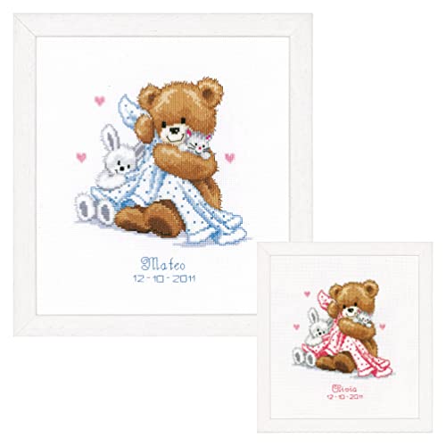 Vervaco Gezählter Kreuzstich Stickpackungen Stickset Baby Geburt Bär mit Decke Wanddekoration Handarbeit Set für Erwachsene Kreatives Handwerk ca. 20 x 22 cm Geburt Geschenk Hausdeko Vervaco Gezählter Kreuzstich Stickpackungen Stickset Baby Geburt Bär mit Decke Wanddekoration Handarbeit Set für Erwachsene Kreatives Handwerk ca. 20 x 22 cm Geburt Geschenk Hausdeko von Vervaco