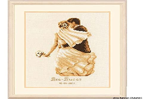 VERVACO Gezählter Kreuzstich Stickpackungen DIY Stickbilder Gerade verheiratet Wanddekoration Handarbeit Set für Erwachsene Kreatives Handwerk ca. 16 x 23 cm Kreuzstichbilder Set Hausdeko VERVACO Gezählter Kreuzstich Stickpackungen DIY Stickbilder Gerade verheiratet Wanddekoration Handarbeit Set für Erwachsene Kreatives Handwerk ca. 16 x 23 cm Kreuzstichbilder Set Hausdeko von Vervaco