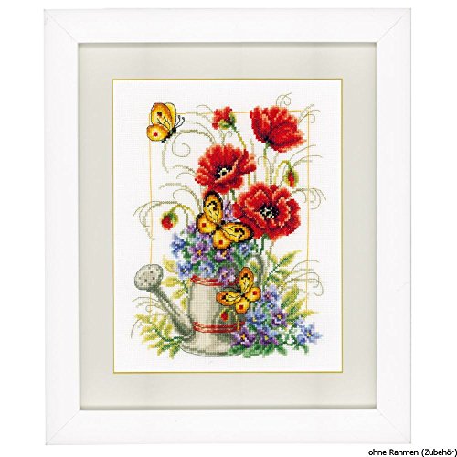VERVACO Gezählter Kreuzstich Stickpackungen DIY Stickbilder Gie kanne mit Blumen Wanddekoration Handarbeit Set für Erwachsene Kreatives Handwerk ca. 19 x 25 cm Kreuzstichbilder Set Hausdeko VERVACO Gezählter Kreuzstich Stickpackungen DIY Stickbilder Gie kanne mit Blumen Wanddekoration Handarbeit Set für Erwachsene Kreatives Handwerk ca. 19 x 25 cm Kreuzstichbilder Set Hausdeko von Vervaco