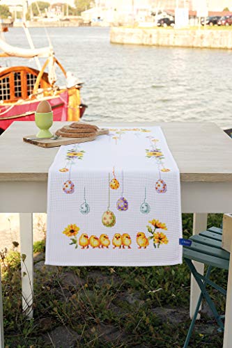 VERVACO Stickpackung Tischläufer Zählmusterpackung Kreuzstich Küken & Ostereier Stickläufer zum Selbersticken Stickset Kreativ Set für Erwachsene 32 x 84 cm Kreatives Geschenk VERVACO Stickpackung Tischläufer Zählmusterpackung Kreuzstich Küken & Ostereier Stickläufer zum Selbersticken Stickset Kreativ Set für Erwachsene 32 x 84 cm Kreatives Geschenk von Vervaco