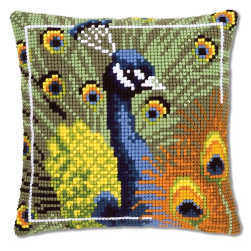 VERVACO Kreuzstich Stickpackungen Kissen Stickerei Set Anfänger Vorgedruckt Der stolze Pfau DIY Set Kreativ Set Für Erwachsene Dekoratives Kissen ca. 40 x 40 cm Bastelset Handwerker Haus Dekoration VERVACO Kreuzstich Stickpackungen Kissen Stickerei Set Anfänger Vorgedruckt Der stolze Pfau DIY Set Kreativ Set Für Erwachsene Dekoratives Kissen ca. 40 x 40 cm Bastelset Handwerker Haus Dekoration von Vervaco