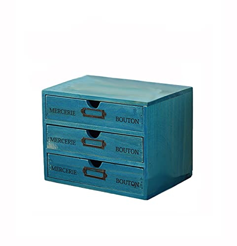 Holz Schreibtisch Organizer mit 3 Schubladen | Office Aufbewahrung |Schreibtischzubehör | Schubladen für Büromaterial |Schreibtisch ordentlich| Mini-Kommode aus Holz für Zuhause, Küche, Büro von Verve Jelly