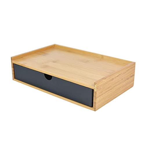 Desktop Schubladenbox Holz, Aufbewahrungsbox mit Schubladen Vintage Schmuckkästchen Holzkästchen Holzbox mit Schubfach Organizer Holz Tischkommode zur Aufbewahrung (Schwarz, 1 Stöckig) von Verve Jelly