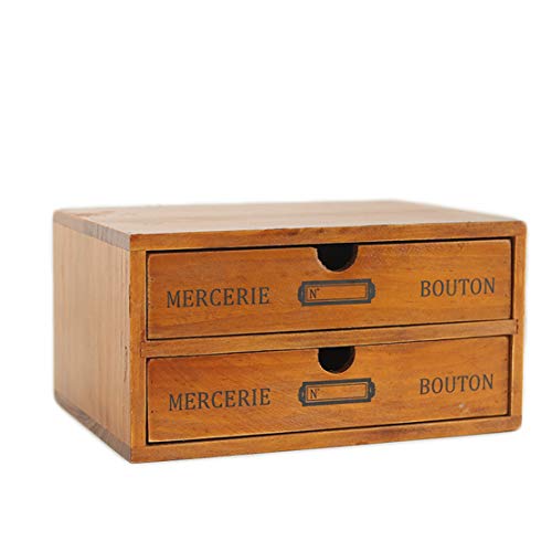 Verve Jelly Schubladen Organizer, Holz Schubladenbox Household 2-Schubladen Storage Chest Box Aufbewahrungsboxen aufbewahrungsbox von Verve Jelly