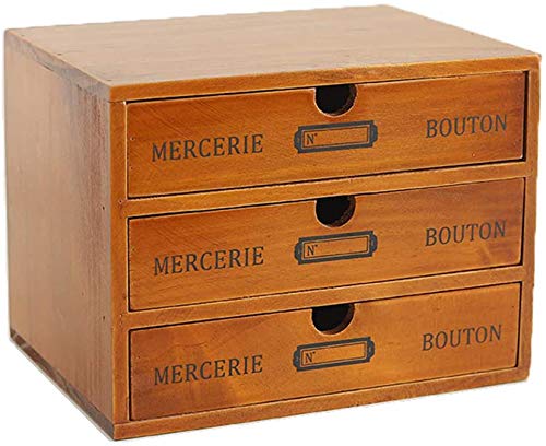 Verve Jelly Schubladenbox mit 3 Fächern – Mini-Kommode aus Holz, Tischorganizer für Bürobedarf, Krimskrams, Kosmetik - Braun von Verve Jelly