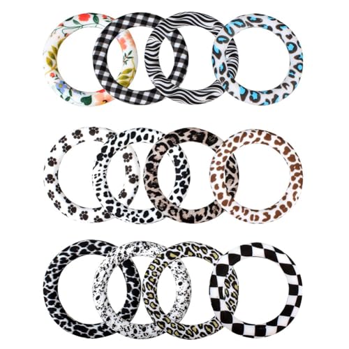 Vervmczn 16 Stück Silikon-Perlen-O-Ringe, Silikonschlaufe mit 2 Löchern, 65-Mm-Silikonperlen-Ringperle für DIY-Anhänger-Schlüsselanhänger von Vervmczn