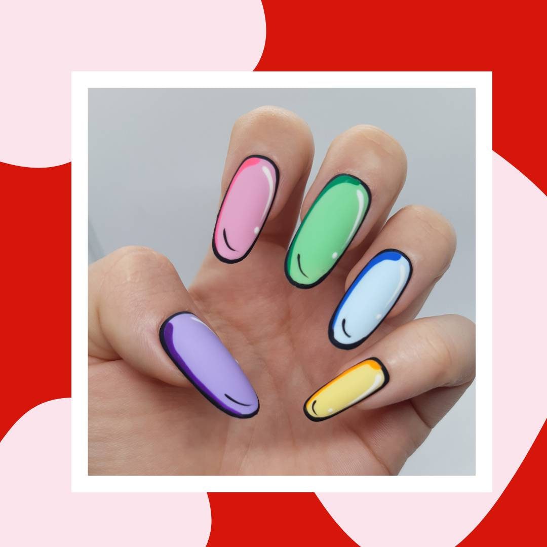 Vivi - Pop Art Druck Auf Nagel Set von VeryJazzyNails