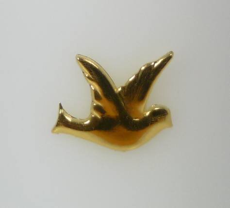 Verziermaterial Wachsmotiv Taube goldfarbig, rechts schauend 25x35 mm -9649- Wachsdekor für Kerzen. Verziermaterial Wachsmotiv Taube goldfarbig, rechts schauend 25x35 mm -9649- Wachsdekor für Kerzen. von Verziermaterial