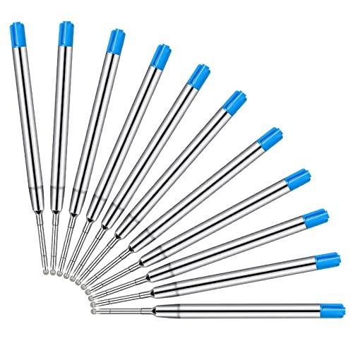 Vesaneae 10 x Kugelschreiberminen G2-Format, Austauschbare Kugelschreiber Minen, Metall Kuliminen Blau, Kugelschreibermine, Internationale Standard Großraummine (Blau) von Vesaneae