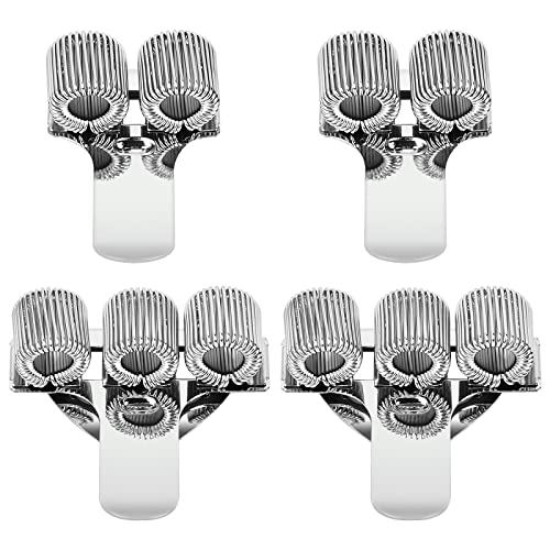 Vesaneae 4 Stück Metall-Stifthalter, Silber, 2 Löcher/Drei Löcher, Einstellbare Federschlaufe, Stifthalter Organizer für Taschen, Stifte, Bleistifte, Marker Vesaneae 4 Stück Metall-Stifthalter, Silber, 2 Löcher/Drei Löcher, Einstellbare Federschlaufe, Stifthalter Organizer für Taschen, Stifte, Bleistifte, Marker von Vesaneae